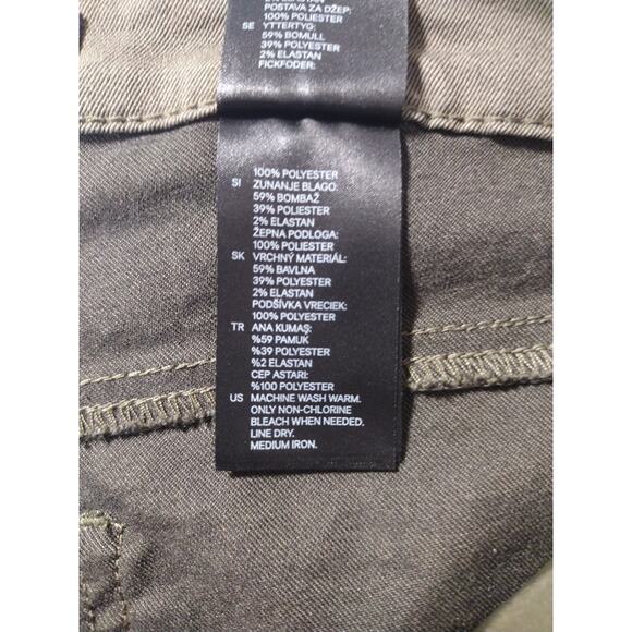 H&M Women’s Skinny Jeans Lot Of 2 Stretchy Green Beige Pants Mid Rise Size 10 - Picture 11 of 15